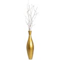 Uniquewise Tall 33" Inch Modern Bamboo Narrow Trumpet Floor Vase, Gold Small QI003889.GD.S